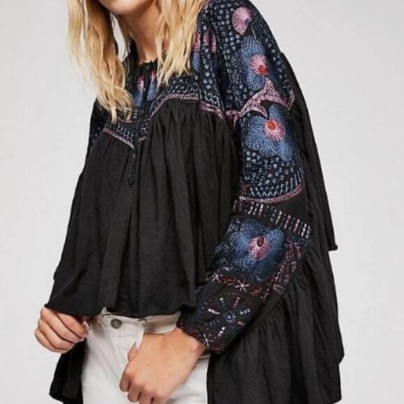 Free People Tops - Free People Delhi Moon Boho Embroidered Top